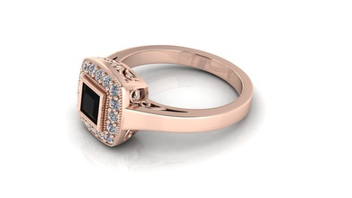 princess cut gold ring engagement unique gem jewel diamond jewelry jewellery gemstone precious rings silver brilliant sterling fashion printable 3d 3d print model - Mito3D