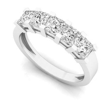 Princesse Couper Dames 5 calcul mariage bande diamant bijoux or argent imprimable bague bijou gemme brillant mode beauté blanc sterling 3d print model - Mito3D