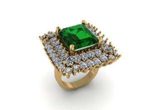 Prenses düğün yüzüğü kesilmiş takı emeraldring diamondring fashionring weddingring gem altın 18 14k Safir yüzük 3d print model - Mito3D