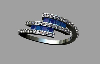 princess diamond ring jewelry princesscut jewellery fashion 3dprint printable gold silver sapphire gem gemstone ruby emerald rings 3d print model - Mito3D