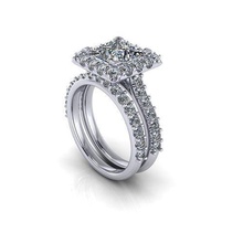 Principessa diamante squillare r345 gioiello gemma Fidanzamento nozze gioielleria argento oro engagement moda sterlina pendente collana bellezza orecchini ciondoli anelli 3d print model - Mito3D