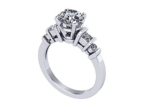 Princesse diamant mariage bague diamants d'or argent bijoux anneaux 3d print model - Mito3D