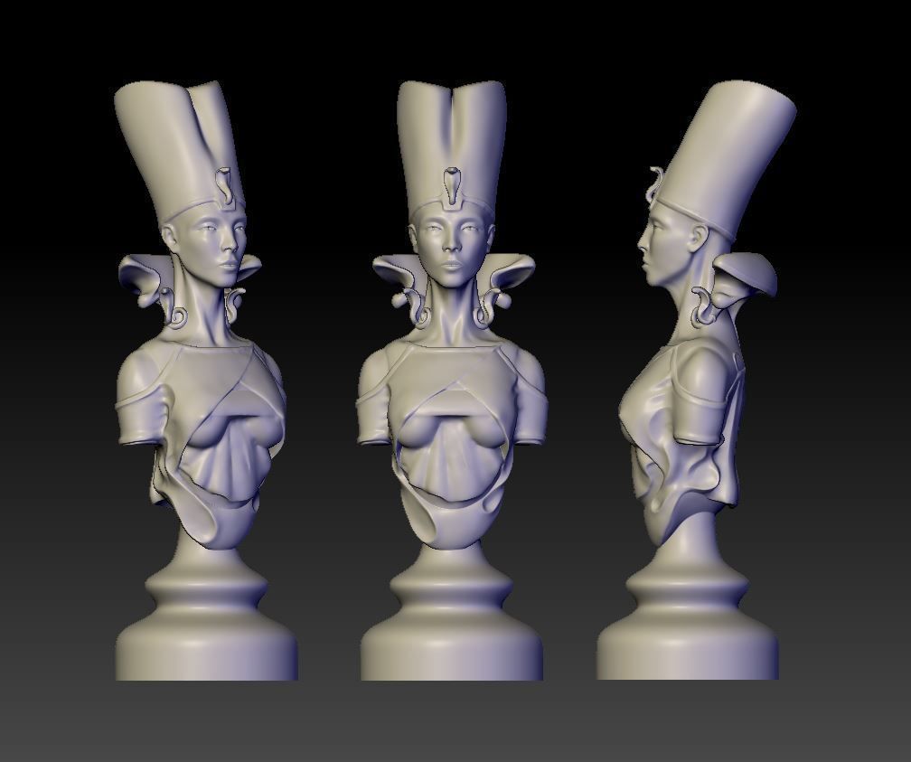 princesa of egipto figura ajedrez reina tablero juego mesa nefertiti juegos juguetes 3D print model - Mito3D