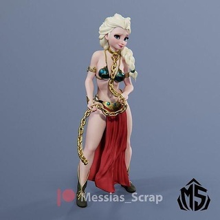 princesa elsa esclavo mujer personaje estrella guerras Arte esculturas 3d print model - Mito3D