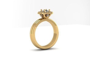Prinzessin Engagement Ring Diamant golden Silber Schmuck Ringe 3d print model - Mito3D