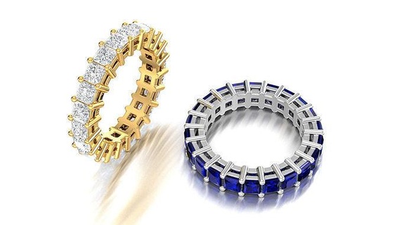 Princesa eternidade anel imprimível esterlina prata jóias Casamento noivado diamante engagem jóia moda beleza colar pulseira ouro joalheria cafajeste safira banda argolas 3d print model - Mito3D