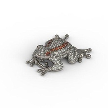 princess frog reptiles lizard toad animal miniature brilliant jewelry jewel stones gem engagem gift gold siver silver pendant ring printable cufflinks 3d print model - Mito3D