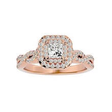 princesa aureola solitario boda compromiso anillo 360 joyería joya banda mujer oro diamante anillos imprimible 3d print model - Mito3D