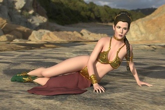 prenses leia köle star savaşlar kadın kız bikini jabba rotj oyunlar oyuncaklar bantha hınç vader sanat heykeller minyatürler figürinler 3d print model - Mito3D