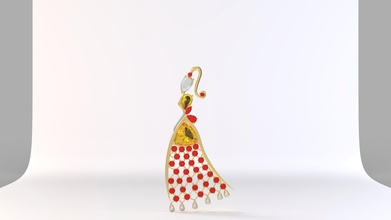 princess pendant art jewelry gold gem pendants 3d print model - Mito3D