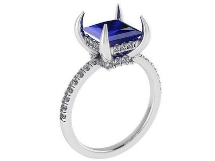 princesa anillo 1315 anillo oro diamante pavimentar joyería joya plata fabricación Moda diseño compromiso joya imprimible libra esterlina pulsera cubano arete collar colgante pendiente anillos 3d print model - Mito3D