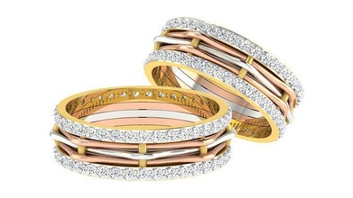 prenses Solitaire çift grup yüzük düğün nişan mücevher yazdırılabilir elmas altın takı yüzükler gelin damat platin bantlar sade evlilik siluet 3d print model - Mito3D