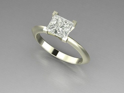 Principessa solitario squillare nozze Fidanzamento stampabile gioielleria oro lusso argento diamante per sempre anelli sterlina moda gemma 3d print model - Mito3D