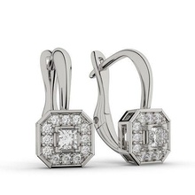 Princesse calcul boucle d'oreille or platine bijoux gemme précieux 3dprint diamant luxe pierres brillant imprimable boucles d'oreilles bijou 3d print model - Mito3D