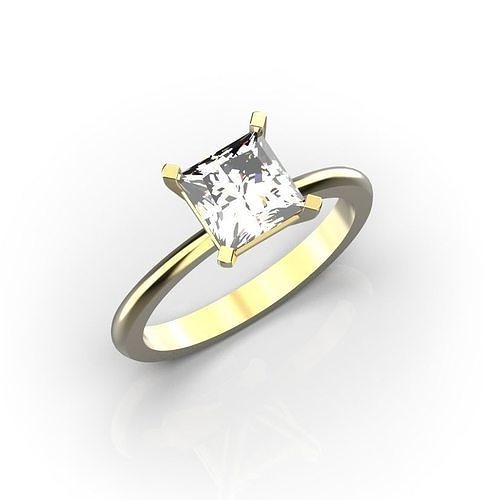 princesse calcul engagement bague bijoux or mariage diamant imprimable platine engagem anneaux 3D print model - Mito3D