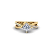 princess twist engagement ring 3d model jewel gem wedding jewellery printable silver gold jewelry engagem fashion sterling white brilliant diamond pendant necklace sapphire rings 3d print model - Mito3D