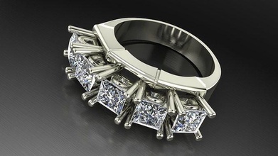 princess women ring wedding engagement promise brilliant marriage silver fashion beauty diamond jewelry flower semi 3d rhino gift zee gold rings 3d print model - Mito3D
