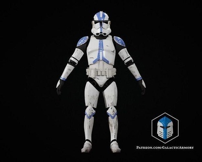 print-in-place articulated clone trooper figurine star wars moving 3d printing flexi sci fi starwars hobby diy 3d print model - Mito3D