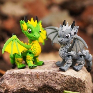 print-in-place cute flexi western dragon articulated eastern mythical flexy flexable link toy flyingunicorn valentine fidget print place supports games toys 3d print model - Mito3D