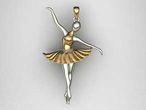 yazdır model dans etmek kolye altın takı gümüş elmas yazdırılabilir mücevher nişan sterlin moda güzellik balerin kız shayeste tasarım cad 3d print model - Mito3D