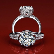 imprimable 1 ct gracieux anneau de diamant soutien bijoux l'anneau joyau le mariage précieux or dames gem les anneaux 3d print model - Mito3D