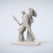 imprimibles de aquiles la estatua lowpoly estilo art miniaturas reto en miniatura escultura clásico el baja tradicional antiguo parque londres esculpir las figuritas esculturas 3d print model - Mito3D
