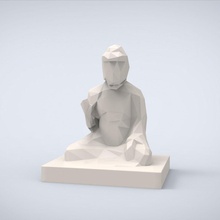 printable amida buddha lowpoly style miniatures challenge miniature sculpture classic classical traditional statue ancient art sculptures 3d print model - Mito3D