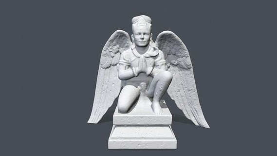 printable angel statue print ruin base printing pressure pressing printed art sculptures 3d print model - Mito3D