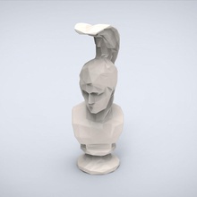 printable ares busto lowpoly estilo a arte miniaturas desafio miniatura escultura clássico de baixo tradicionais estátua antiga do figurinhas esculturas 3d print model - Mito3D