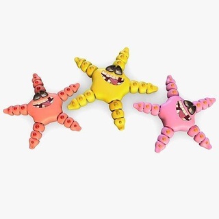 imprimível articulado estrela mar flexível jogos brinquedos arte impressão in colocar animal fábrica peixe flexi verde oceano realista brinquedo 3d print model - Mito3D