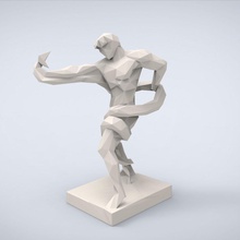 druckbar athlet ringen python miniaturen herausforderung miniatur skulptur klassisch lowpoly traditionell statue uralt kampf schlange figuren kunst skulpturen 3d print model - Mito3D