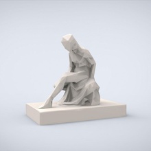 printable bather lowpoly style art miniature sculpture classic classical low statue ancient miniatures challenge decorative exhibition decoration abstract figurines sculptures 3d print model - Mito3D
