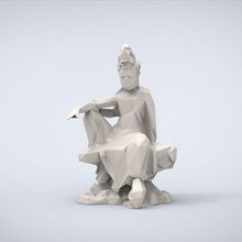 stampabile buddha shakyamuni lowpoly stile art miniature sfida in miniatura la scultura classico classica basso tradizionale statua antichi il sculture 3d print model - Mito3D