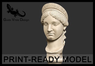 printable bust of hera zeus wife juno greek goddess olympus roman classic classical sculpture ancient rome empire marble print ready to accurate detailed guido vrola architectural details decoration statue art sculptures 3d print model - Mito3D