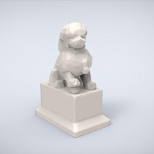 stampabile cinese custode lowpoly stile miniature sfida cina leone miniatura scultura classico tradizionale statua antico figurine arte sculture 3d print model - Mito3D