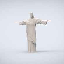 printable christ redeemer lowpoly style miniatures challenge miniature sculpture classic classical traditional statue ancient jesus religious calvary redentor church art sculptures 3d print model - Mito3D