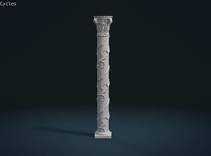 printable column pillar capitel decor baroque ornament organic lives stone interior exterior botanical carved antic house chapiter 3d print model - Mito3D