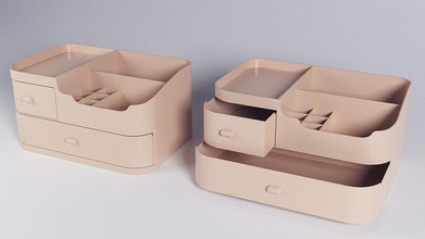 imprimível cosmético suporte organizador recipiente minimalista mobília contemporâneo projeto plástico 3d impressão 3dprint estante pequeno caso bainha maquiagem armazenamento casa 3d print model - Mito3D