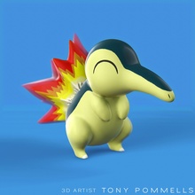 printable cyndaquil figurine character nature cute toy fun wildlife cartoon tiny pokemon figure 3d print statue collectible games toys 3d print model - Mito3D