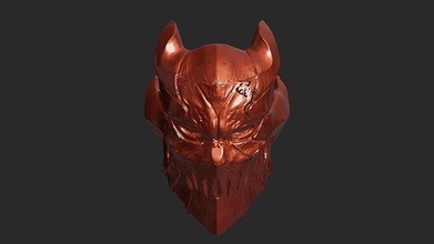 printable demon mask forprint print stel 3d printmodel helmet armor defence strikeball paintball toy game size future futuristic head airsoft hobby diy 3d print model - Mito3D