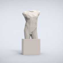 stampabile diadumenos torso lowpoly stile miniature sfida miniatura scultura classico tradizionale statua antico figurine arte sculture 3d print model - Mito3D
