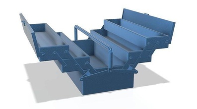 stampabile diorama cassetta degli attrezzi scala 1 9 24 modello edificio 12 box auto meccanica miniatura attrezzo scatola miniature industriale contenitore passatempo Fai 3d print model - Mito3D