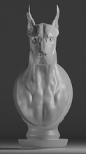 imprimível doberman cão modelo pedestal animais decoração 3d impressão arte escultura estátua natureza monocromático estúdio highpoly liquidificador esculturas 3d print model - Mito3D