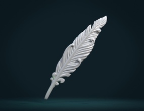 stampabile piuma 2 cigno piccione uccello angelo cielo anatomia aquila penna arte sculture 3d print model - Mito3D