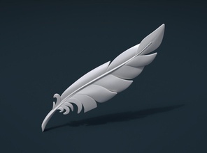 stampabile piuma art bird cielo angelo sky l'anatomia sculture 3d print model - Mito3D