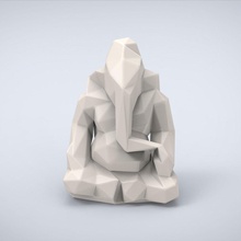 printable ganesha lowpoly style miniatures challenge miniature sculpture classic classical traditional statue ancient indian art sculptures 3d print model - Mito3D
