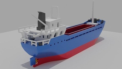 imprimible general carga embarcacion mar buque envío cargo seco 3dprint portador abolladuras envase embarcación pasatiempo bricolaje diy abultar 3d print model - Mito3D