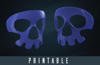 printable halloween máscara de caveira a moda 3d imprimir impressão cabeça o dia das bruxas assustador crânio esqueleto festa celebração plástico outros 3d print model - Mito3D