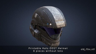 printable halo odst helmet wars 3d print airsoft armory protection safety strikeball pbr paintball robotics zbrush mechanical parts game sci fi hobby diy electronics 3d print model - Mito3D