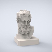 stampabile testa di eracle lowpoly stile art miniature sfida in miniatura la scultura classico classica basso tradizionale statua antichi figurine sculture 3d print model - Mito3D